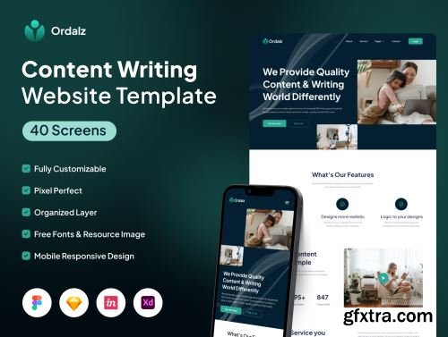 Ordalz - Content Writing Services Website UI Kit Ui8.net