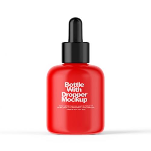 Premium PSD | Cosmetic bottlewithdropper mockup Premium PSD