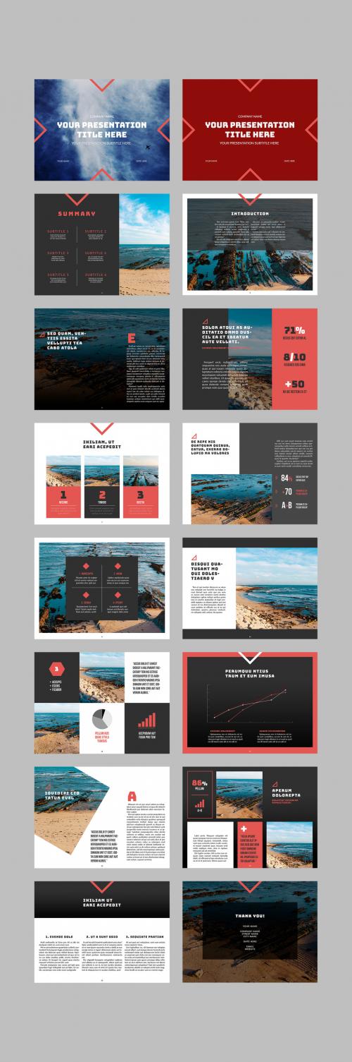 Adobe Stock - Presentation Layout with Red and Grey Accents - 184864627