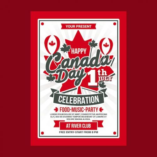 Premium PSD | Canada day celebration flyer Premium PSD