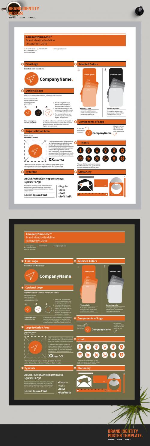 Adobe Stock - Brand Identity Poster with Orange Accents - 187056585