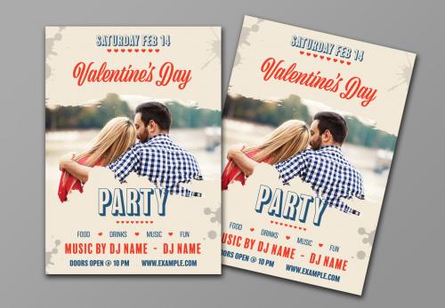 Adobe Stock - Valentine's Day Flyer with Brush Stroke Photo Effects - 187382490