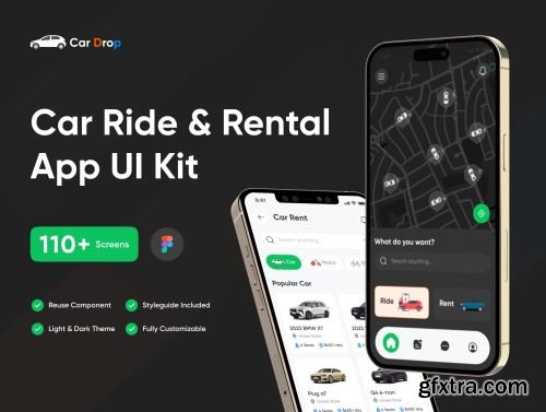 Car Ride & Rental App UI Kit Ui8.net
