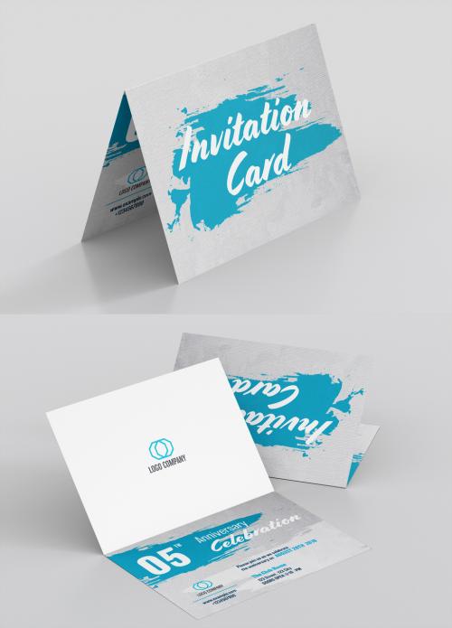 Adobe Stock - Folded Invitation Card Layout 1 - 189671303