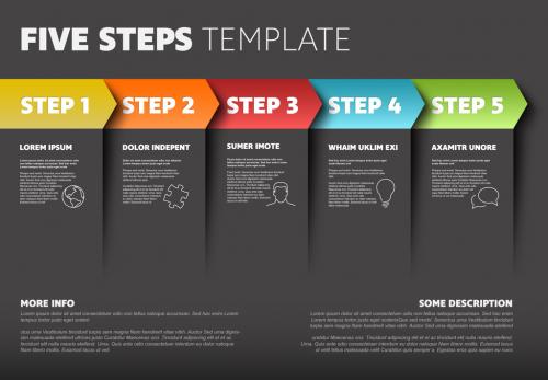 Adobe Stock - Five Step Infographic Layout with Colorful Overlapping Arrows - 195376513