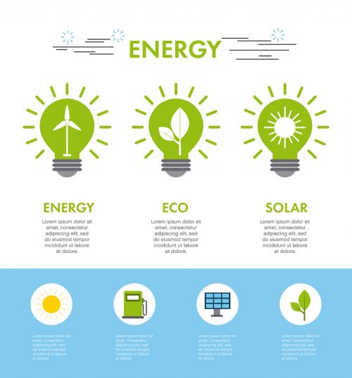 Adobe Stock - Energy and Ecology Infographic with Illustrations - 197541973