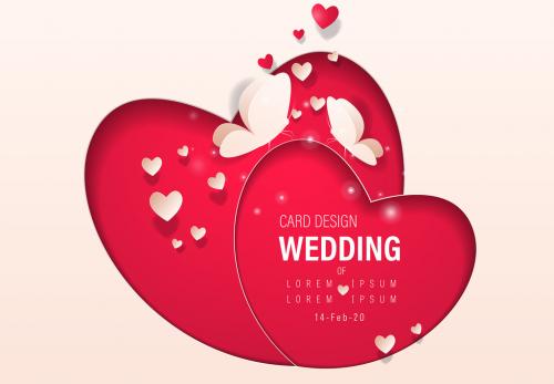 Adobe Stock - Red Heart Wedding Banner Layout - 198240114