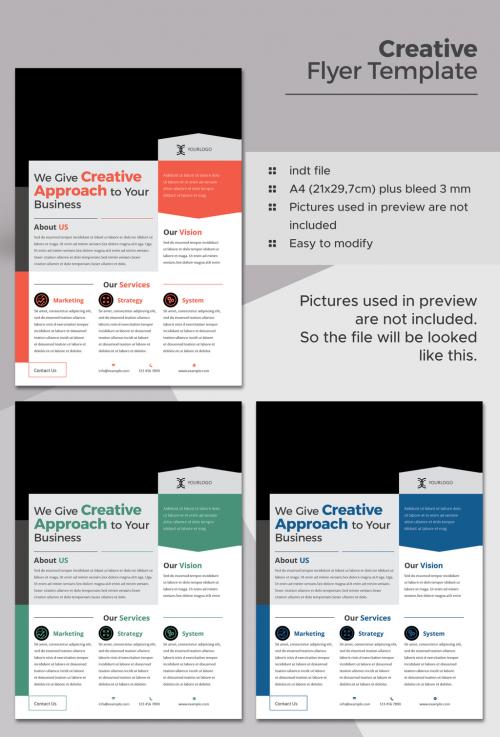 Adobe Stock - Flyer Layout with Colorful Headers - 200432992
