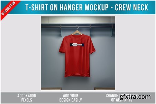 T-Shirt on Hanger Mockup - Crew Neck PARULPU