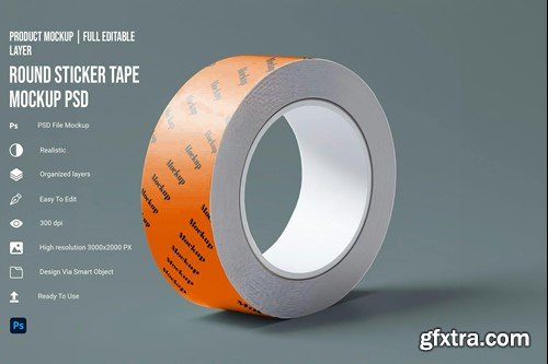 Round Sticker Tape Mockup HL7769G