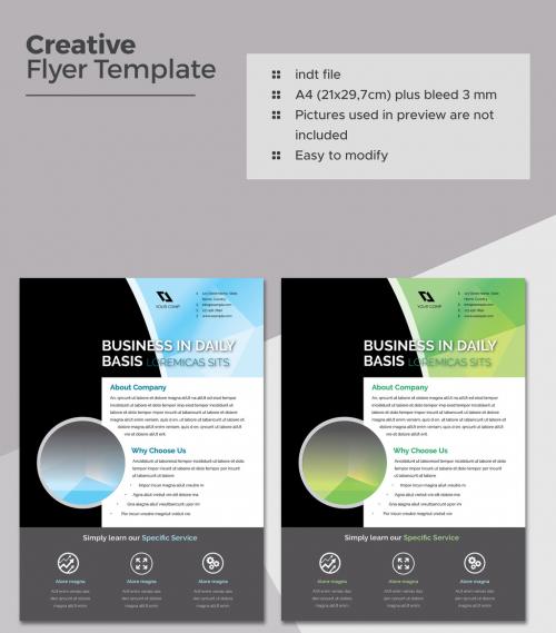 Adobe Stock - Business Flyer Layout with Circular Photo Elements - 203601991