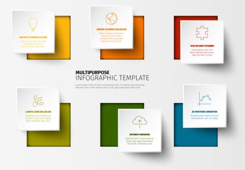Adobe Stock - Cutout Squares Infographic Layout - 206385825