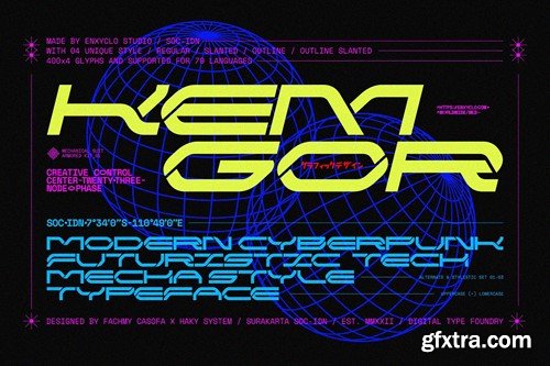 NCL Kemgor - Cyberpunk Futuristic Tech Font PQPFJX2