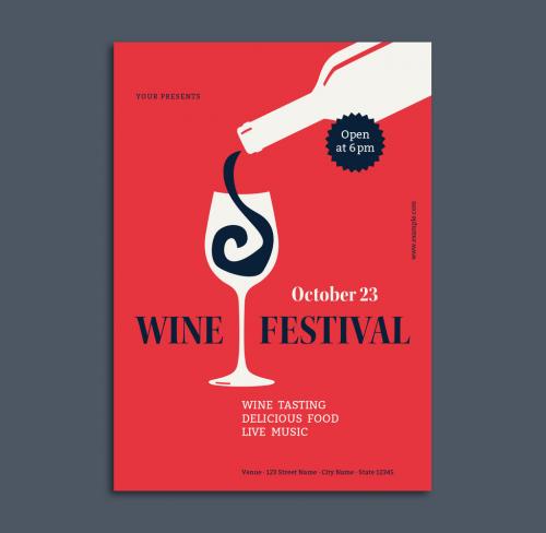 Adobe Stock - Wine Festival Flyer Layout - 209787477