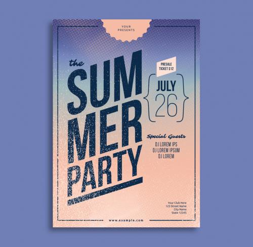 Adobe Stock - Summer Party Flyer Layout - 209789194