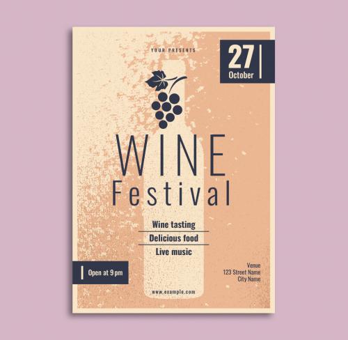 Adobe Stock - Wine Festival Flyer Layout - 209789213