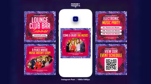 Videohive - Night Club Party Instagram Post MOGRT - 48478304