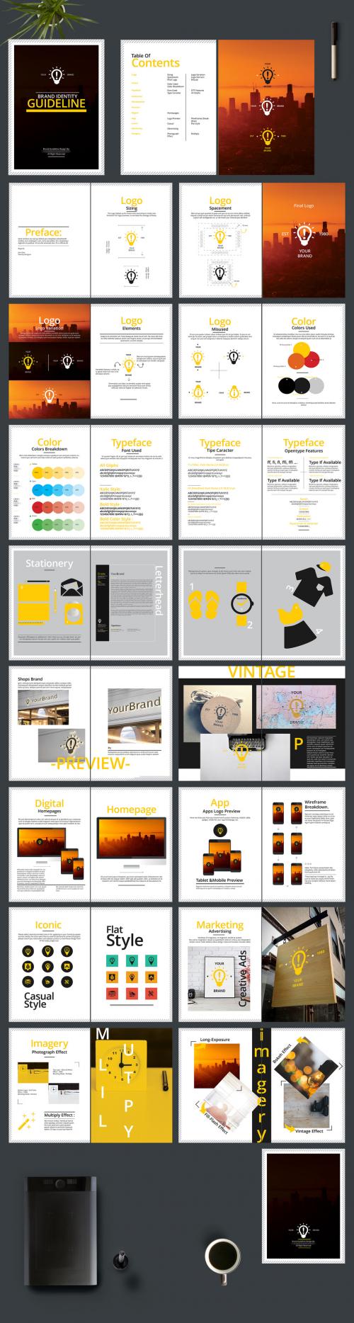 Adobe Stock - Brand Identity Report Layout with Yellow Accents - 210047603