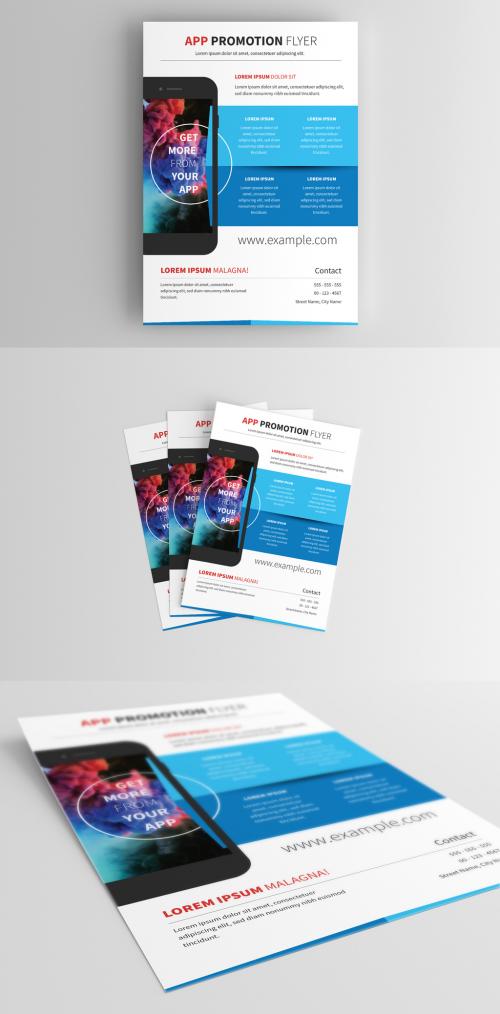 Adobe Stock - Business Flyer Layout with Smartphone Element - 210335718