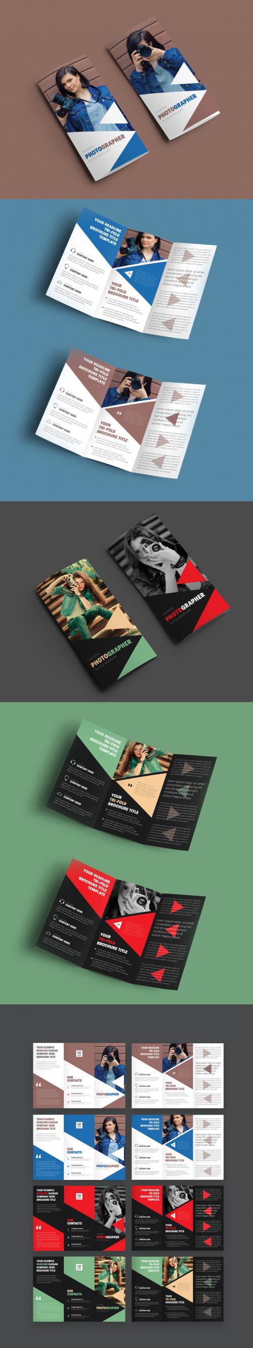 Adobe Stock - Business Brochure with Triangle Elements - 210712802