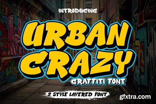 Urban Crazy - 3d Layered Graffiti Font KJWXHXC