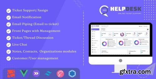 CodeCanyon - HelpDesk - Online Ticketing System with Website - ticket support and management v3.63 - 40309046 - Nulled