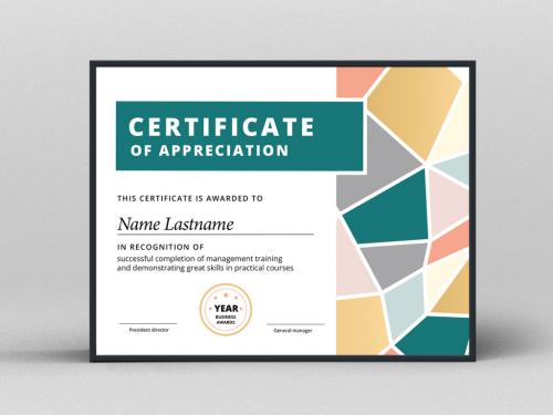 Adobe Stock - Award Certificate Layout with Abstract Accents - 211162492