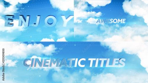 Adobe Stock - Clouds and Metallic Text Title - 211309850