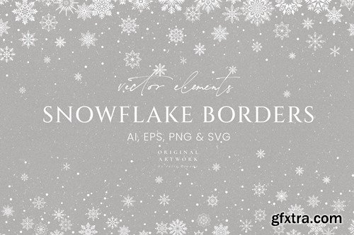 Snowflake Seamless Borders Winter SVG Snow HBTG7JF