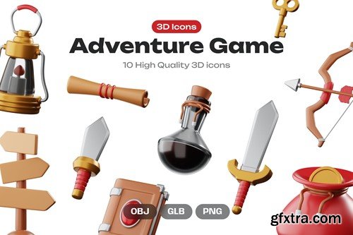 Adventure Game 3D Icons C46ZQKL