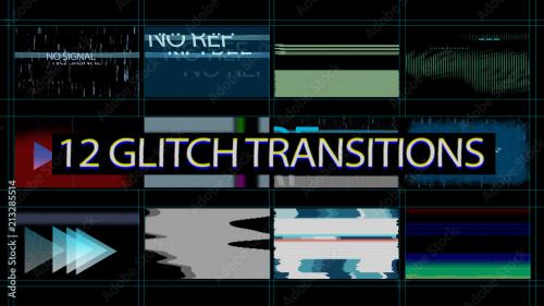 Adobe Stock - 12 Glitchy Transitions - 213285514
