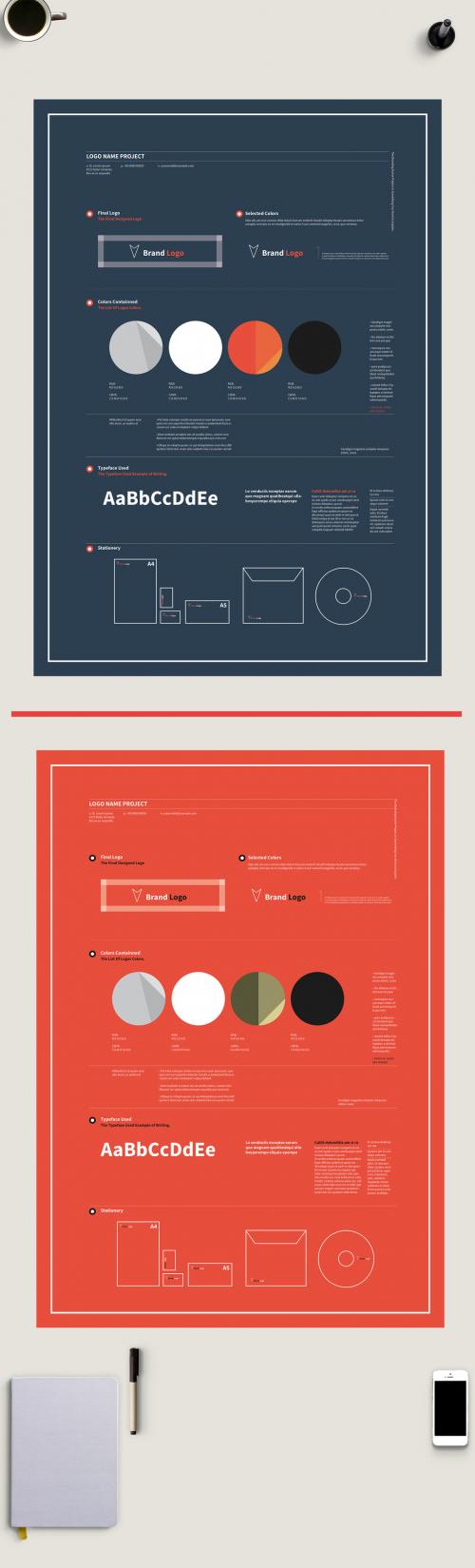 Adobe Stock - Blue and Red Brand Identity Poster Layout - 213703482