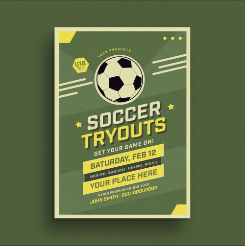Adobe Stock - Soccer Tryouts Flyer Layout - 213975331