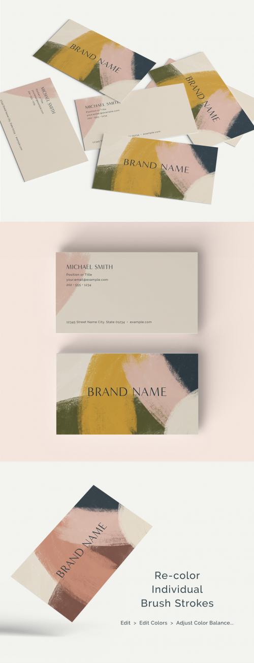 Adobe Stock - Hand-Brushed Business Card Layout - 215119567
