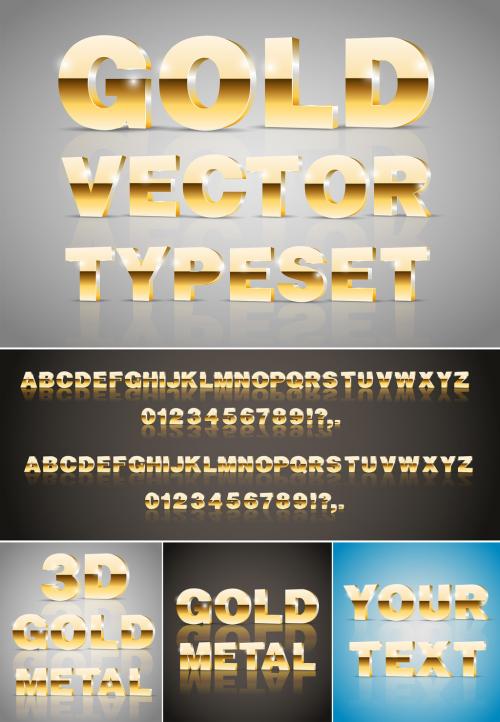 Adobe Stock - Gold Metallic 3D Typeset - 215276679