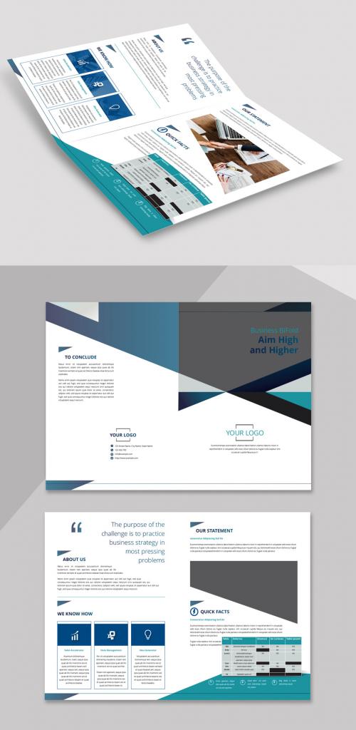 Adobe Stock - Bifold Brochure with Teal Accents - 215835275