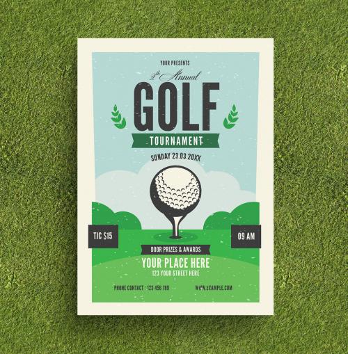 Adobe Stock - Golf Tournament Flyer Layout - 215877320
