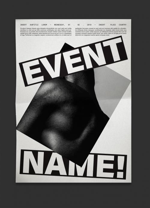 Adobe Stock - Black and White Poster Layout with Highlighted Text - 216880864