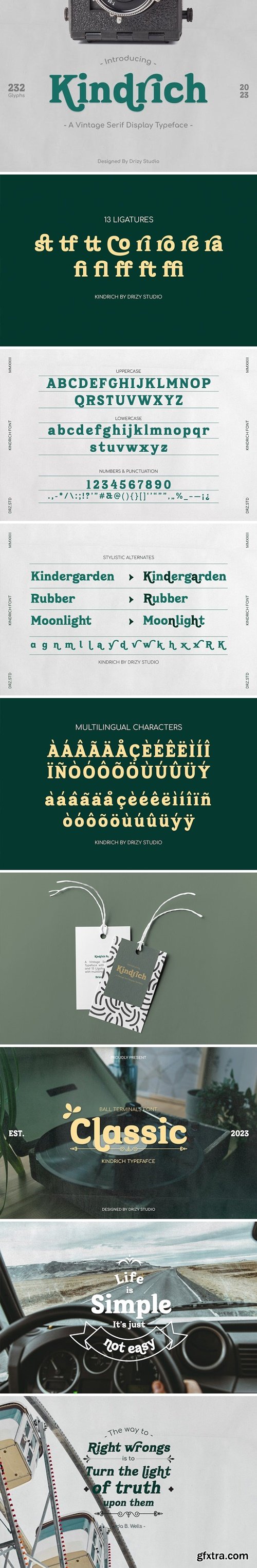 Kindrich – Vintage Serif Font