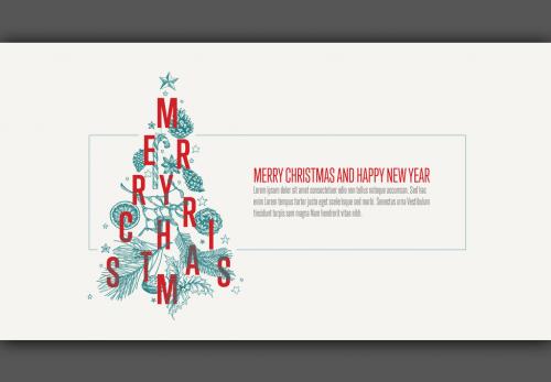 Adobe Stock - Banner Layout with Christmas Tree Illustration - 218860077