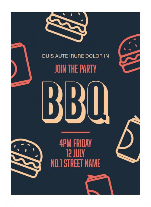 Adobe Stock - Event Flyer Layout with Barbeque Illustrations - 221500248