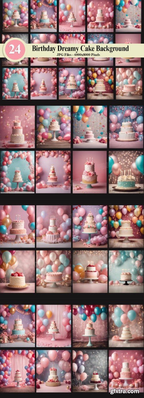 Birthday Dreamy Cake Background Pastel