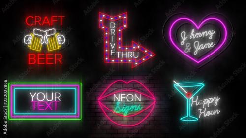 Adobe Stock - Shaped Neon Signs - 222027806