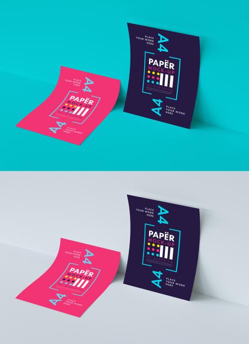 Adobe Stock - Two Pieces of Paper Mockup - 223026250