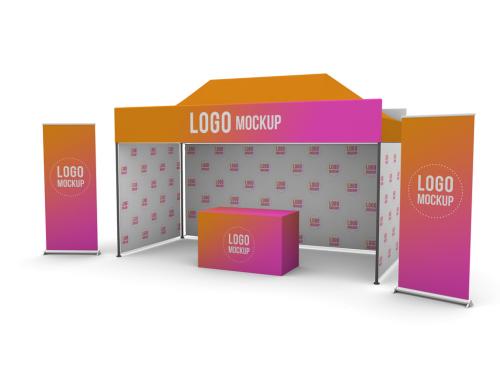 Adobe Stock - Promotional Outdoor Event Trade Show Materials Mockup - 223034031