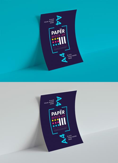 Adobe Stock - Sheet of Paper Leaning on Wall Mockup - 224242935