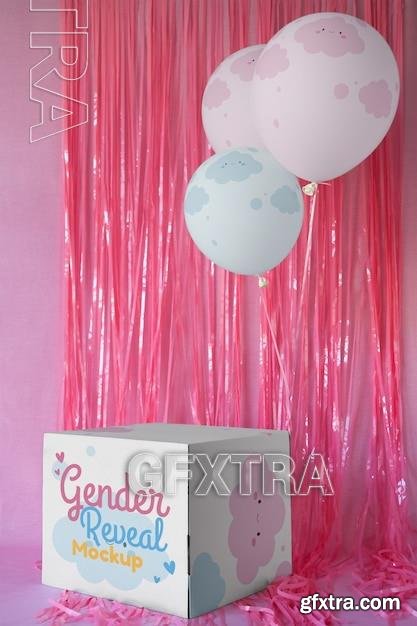 Gender reveal decoration mockup design 84418292