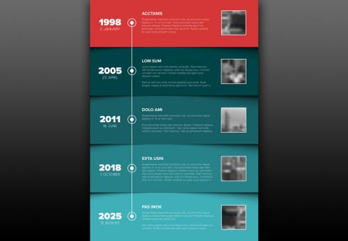 Adobe Stock - Timeline Infographic Layout with Color Blocked Sections - 224597331