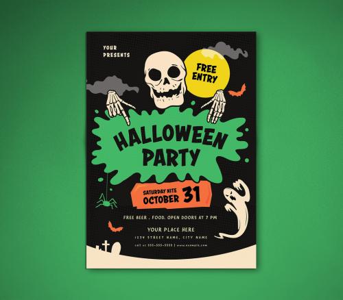 Adobe Stock - Halloween Party Flyer Layout - 224733765