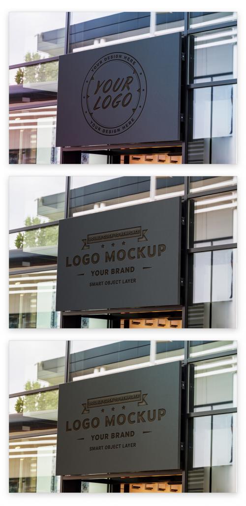 Adobe Stock - Building Window Sign Mockup - 224940845